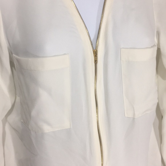 Zac & Rachel cream gold zipper top small pockets - Picture 2 of 8
